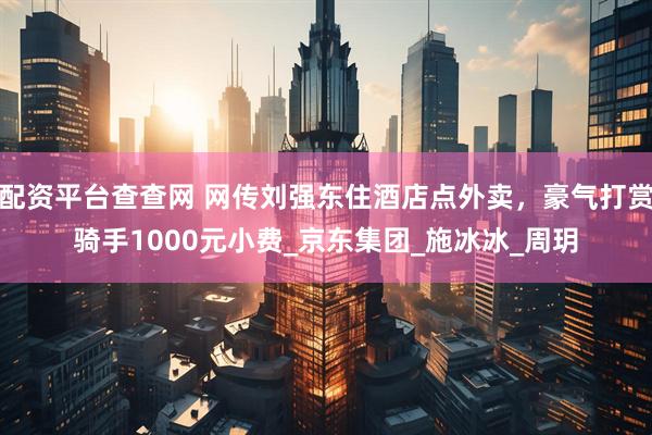 配资平台查查网 网传刘强东住酒店点外卖，豪气打赏骑手1000元小费_京东集团_施冰冰_周玥