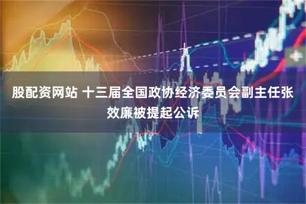 股配资网站 十三届全国政协经济委员会副主任张效廉被提起公诉